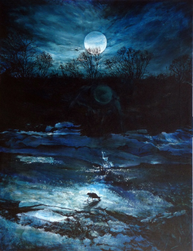 달과새(The Moon and A Bird) 145.5x112.1cm Acrylic on Canvas 2009.jpg